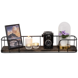 Ράφι Τοίχου Syringa 491CRT1122 60x15x10cm Walnut-Black
