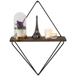 Ράφι Τοίχου Paeonia Turcica 491CRT1127 43x15x60cm Walnut-Black