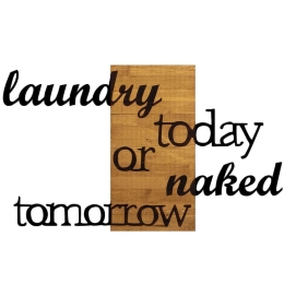 Διακοσμητικό Τοίχου Laundry Today 899SKL2178 99x3x58cm Walnut-Black Wallity Metal,Wood