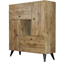 Ντουλάπι Hercules 389MZA1504 105x35x120cm Walnut Πλαστικό,Μοριοσανίδα