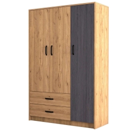 Ντουλάπα Τρίφυλλη Grande 389MZA1605 120x48x181,8cm Oak-Grey Τρίφυλλη