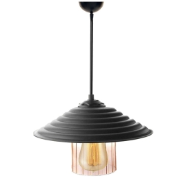 Φωτιστικό Οροφής 390FLH1582 Φ25x55cm 1xE27 40W Black-Honey Opviq