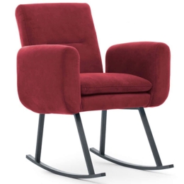 Πολυθρόνα Κουνιστή Kono 859FTN1748 52x86x99cm Maroon Red