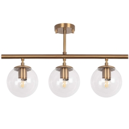 Φωτιστικό Οροφής - Ράγα Atmaca 942FLG1109 60x15x40cm 3xE14 15W Gold-Clear Opviq