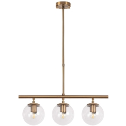 Φωτιστικό Οροφής - Ράγα Atmaca 942FLG1110 60x15x43/87cm 3xE14 15W Gold-Clear Opviq