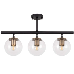 Φωτιστικό Οροφής - Ράγα Atmaca 942FLG1111 60x15x40cm 3xE27 15W Black-Gold Opviq