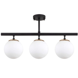 Φωτιστικό Οροφής - Ράγα Atmaca 942FLG1115 60x15x40cm 3xE27 15W Black-White Opviq