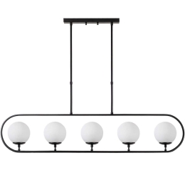 Φωτιστικό Οροφής - Ράγα Jewel 942FLG1139 122x15x91cm 5xE14 15W Black-White Opviq