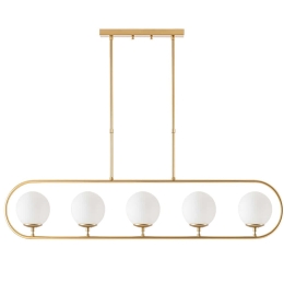 Φωτιστικό Οροφής - Ράγα Jewel 942FLG1143 122x15x91cm 5xE14 15W Gold-White Opviq