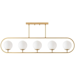 Φωτιστικό Οροφής - Ράγα Jewel 942FLG1144 122x15x49cm 5xE14 15W Gold-White Opviq