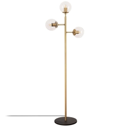 Φωτιστικό Δαπέδου Atmaca 942FLG1501 57x22x163cm 3xE14 15W Gold-Clear Opviq