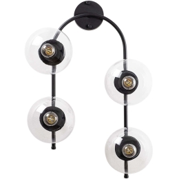 Φωτιστικό Τοίχου - Απλίκα Jewel 942FLG2113 40x26x62cm 4xE14 15W Black-Clear Opviq