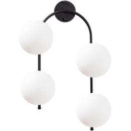 Φωτιστικό Τοίχου - Απλίκα Jewel 942FLG2114 40x26x62cm 4xE14 15W Black Opviq