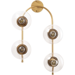 Φωτιστικό Τοίχου - Απλίκα Jewel 942FLG2115 40x26x62cm 4xE14 15W Gold-Clear Opviq