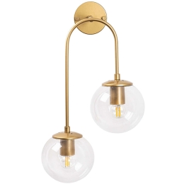 Φωτιστικό Τοίχου - Απλίκα Jewel 942FLG2119 30x24x55cm 2xE14 15W Gold-Clear Opviq