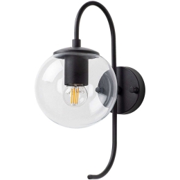 Φωτιστικό Τοίχου - Απλίκα Jewel 942FLG2125 15x27x36cm 1xE14 15W Black-Clear Opviq