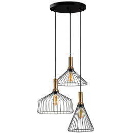 Φωτιστικό Οροφής Dear 942FLG2141 63x54x140cm 3xE27 15W Black-Gold Opviq