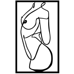 Διακοσμητικό Τοίχου Body 891TNL2048 42x70cm Black Wallity Μέταλλο