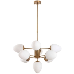 Φωτιστικό Οροφής Basamak 942FLG1175 67x67x85cm 9xE14 40W Gold-White Opviq