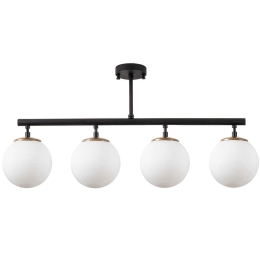 Φωτιστικό Οροφής - Πλαφονιέρα Fazli 942FLG1194 70x15x35cm 4xE14 40W Black-White Opviq
