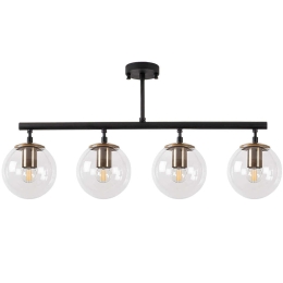 Φωτιστικό Οροφής - Πλαφονιέρα Fazli 942FLG1195 70x15x35cm 4xE14 40W Black Opviq