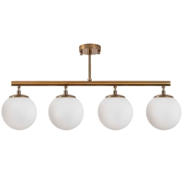 Φωτιστικό Οροφής - Πλαφονιέρα Fazli 942FLG1196 70x15x35cm 4xE14 40W Gold-White Opviq