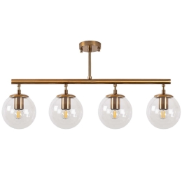 Φωτιστικό Οροφής - Πλαφονιέρα Fazli 942FLG1197 70x15x35cm 4xE14 40W Gold Opviq