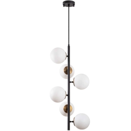 Φωτιστικό Οροφής Fazli 942FLG1205 40x40x86/176cm 6xE14 40W Black-Gold Opviq