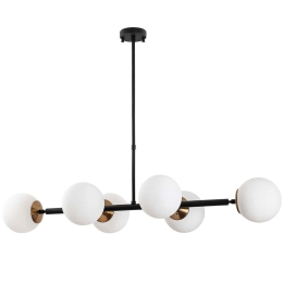 Φωτιστικό Οροφής - Ράγα Fazli 942FLG1207 110x40x35/66cm 6xE14 40W Black-White Opviq