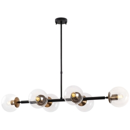 Φωτιστικό Οροφής - Ράγα Fazli 942FLG1211 110x40x35/66cm 6xE14 40W Black Opviq