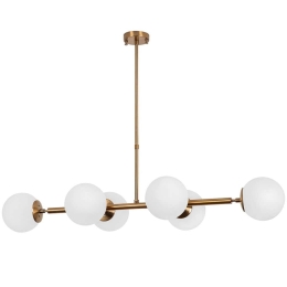 Φωτιστικό Οροφής - Ράγα Fazli 942FLG1213 110x40x35/66cm 6xE14 40W Gold-White Opviq