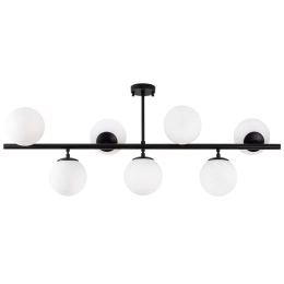 Φωτιστικό Οροφής - Πλαφονιέρα Fazli 942FLG1216 113x40x46cm 7xE14 40W Black-White Opviq