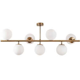 Φωτιστικό Οροφής - Πλαφονιέρα Fazli 942FLG1220 113x40x46cm 7xE14 40W Gold-White Opviq