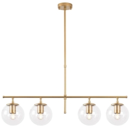 Φωτιστικό Οροφής - Ράγα Roe 942FLG1236 81x15x36/76cm 4xE14 40W Gold-Clear Opviq