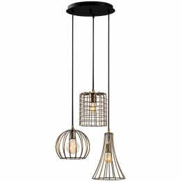 Φωτιστικό Οροφής Teltrio 942FLG1249 52x41x129cm 3xE27 40W Gold-Black Opviq