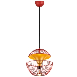 Φωτιστικό Οροφής Telmander 942FLG1254 30x30x45/135cm 1xE27 40W Red-Gold Opviq