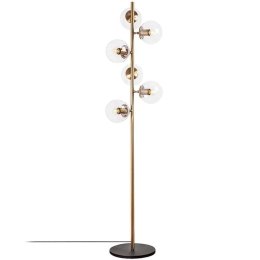 Φωτιστικό Δαπέδου Fazli 942FLG1511 35x22x163cm 6xE14 40W Gold-Clear Opviq