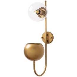 Φωτιστικό Τοίχου - Απλίκα Pot 942FLG2160 15x23x61cm E14 40W Gold-Clear Opviq