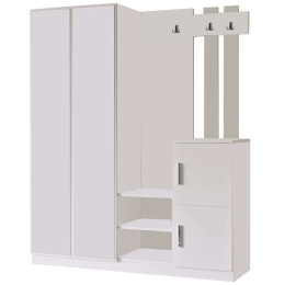 Έπιπλο Εισόδου 956LCS2808 147,2x37,5x179,7cm White Μοριοσανίδα, Μελαμίνη