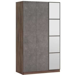 Ντουλάπα Τρίφυλλη 956LCS1704 103,8x50x183,8cm Grey-Brown Τρίφυλλη