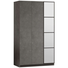 Ντουλάπα Τρίφυλλη 956LCS1701 103,8x5x183,8cm Anthracite-Grey Τρίφυλλη
