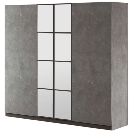 Ντουλάπα Εξάφυλλη 956LCS1703 207,6x50x183,8cm Anthracite-Grey Εξάφυλλη