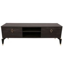 Έπιπλο Τηλεόρασης Posh 854KLN3053 143x40x47cm Dark Brown-Gold