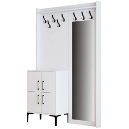 Έπιπλο Εισόδου Berlin 845HCT4228 120x35x200cm White Μοριοσανίδα, Μέταλλο