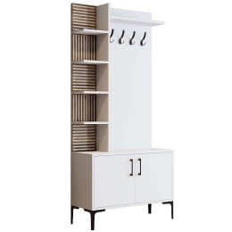 Έπιπλο Εισόδου Viyana 845HCT4230 90x35x200cm White Μοριοσανίδα, Μέταλλο