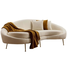 Καναπές Τριθέσιος Eses Μπουκλέ 569HLN1116 255x120x85cm Cream