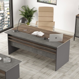 Γραφείο 956LCS1114 180x89,5x75cm Walnut-Grey