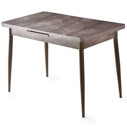 Τραπέζι Επεκτεινόμενο Ay 974NMB1141 120/150x70x75cm Marble Effect Mink Μοριοσανίδα, Μέταλλο