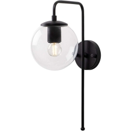 Φωτιστικό Τοίχου - Απλίκα Viran 942FLG1329 15x28x43cm E14 40W Clear-Black Opviq