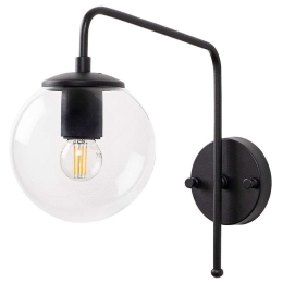 Φωτιστικό Τοίχου - Απλίκα Viran 942FLG1333 15x32x32cm 1xE14 40W Black-Clear Opviq